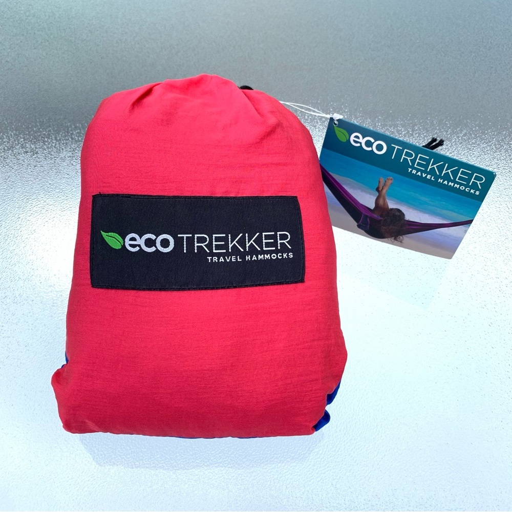 eco TREKKER Red and Blue Travel Hammock ~ Single, 2-Person